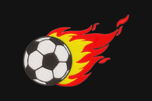 Flaming Soccer Ball T Shirt
