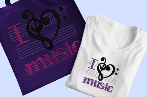 I Love Music Tote Bag and T-Shirt