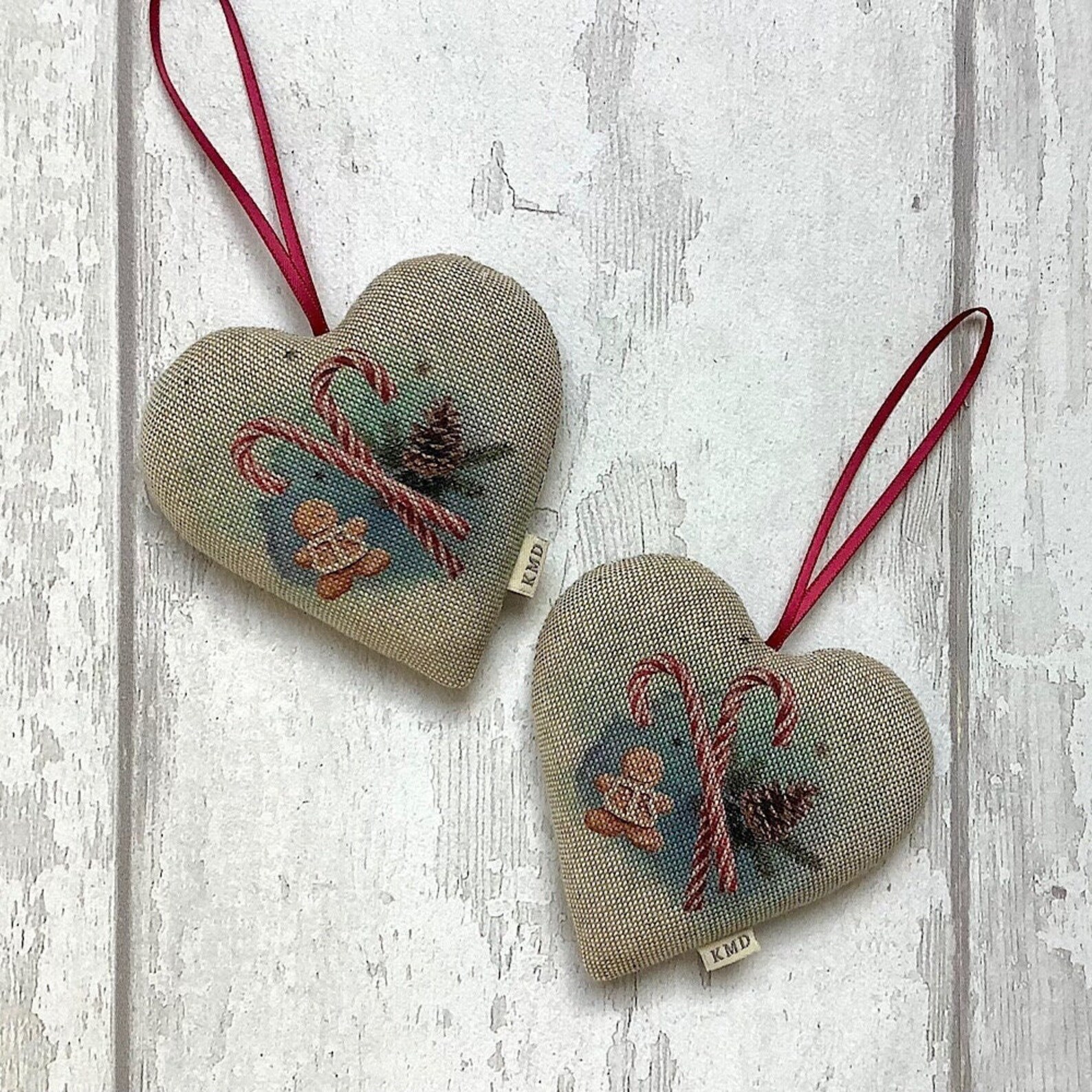 Candy Cane Hanging Heart - Christmas Decorations - Festive