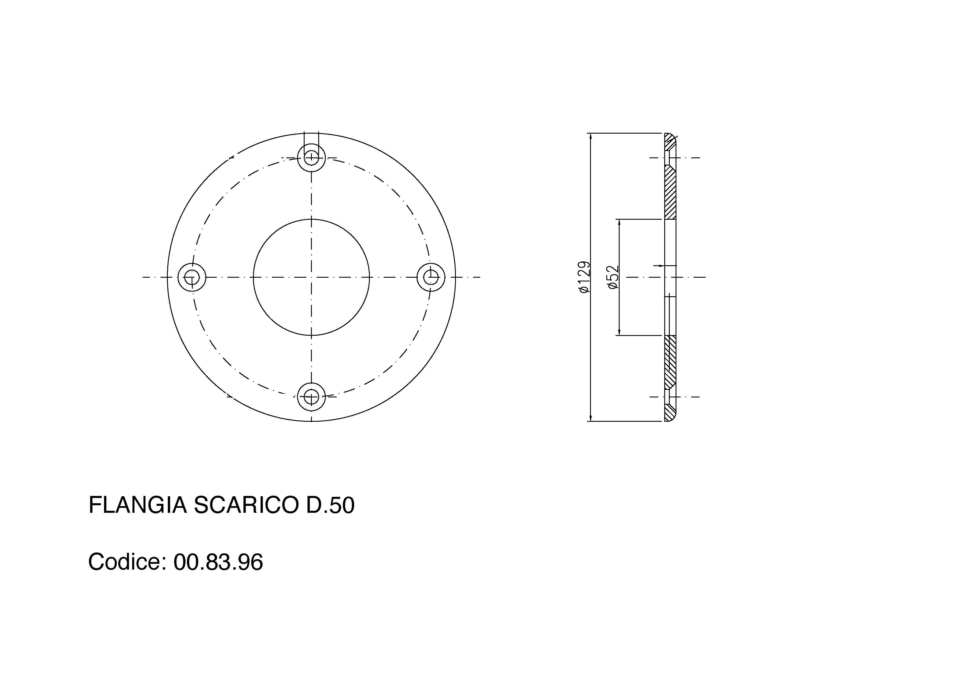 Flangia Scarico Inox