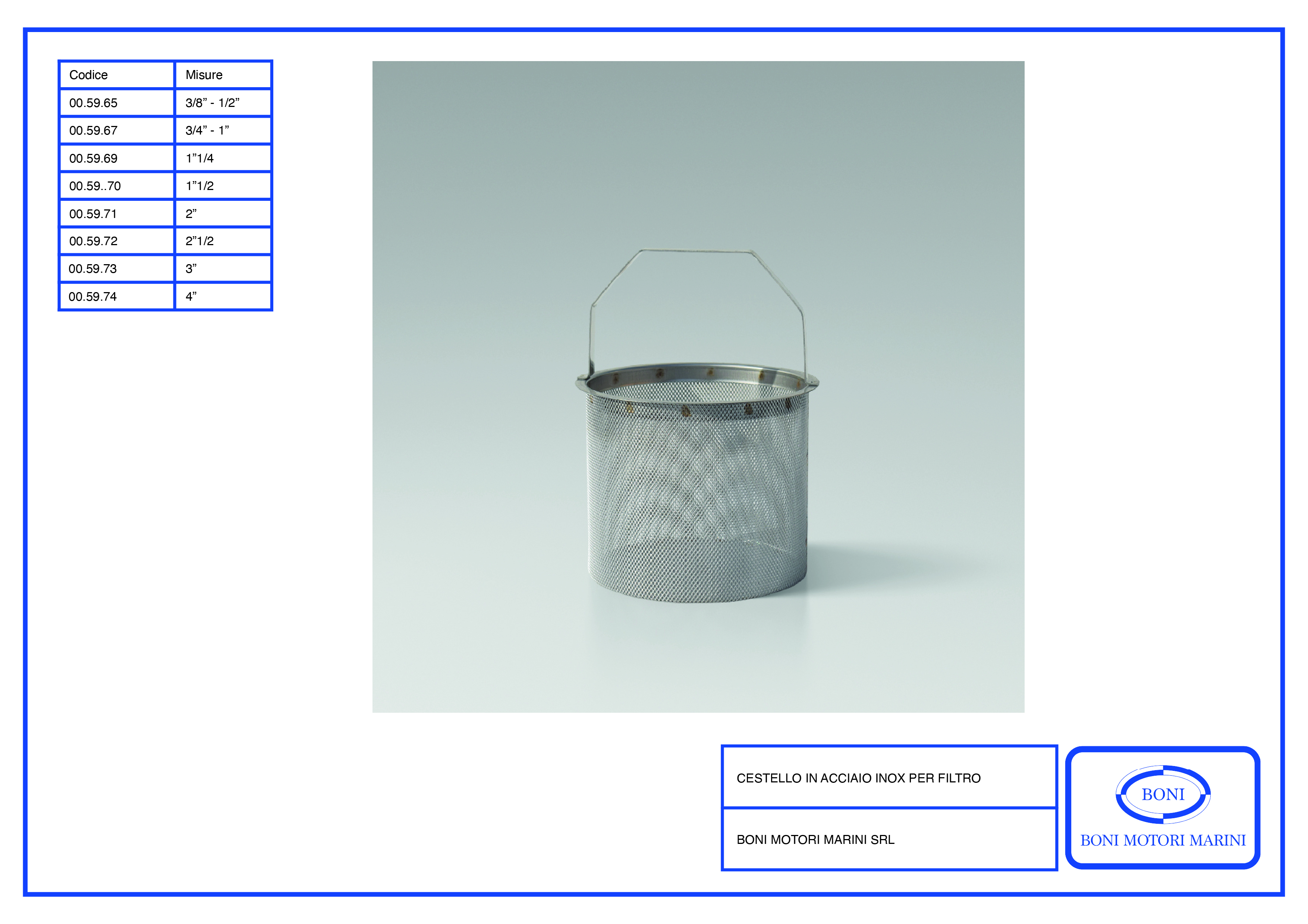 Cestello in Acciaio Inox