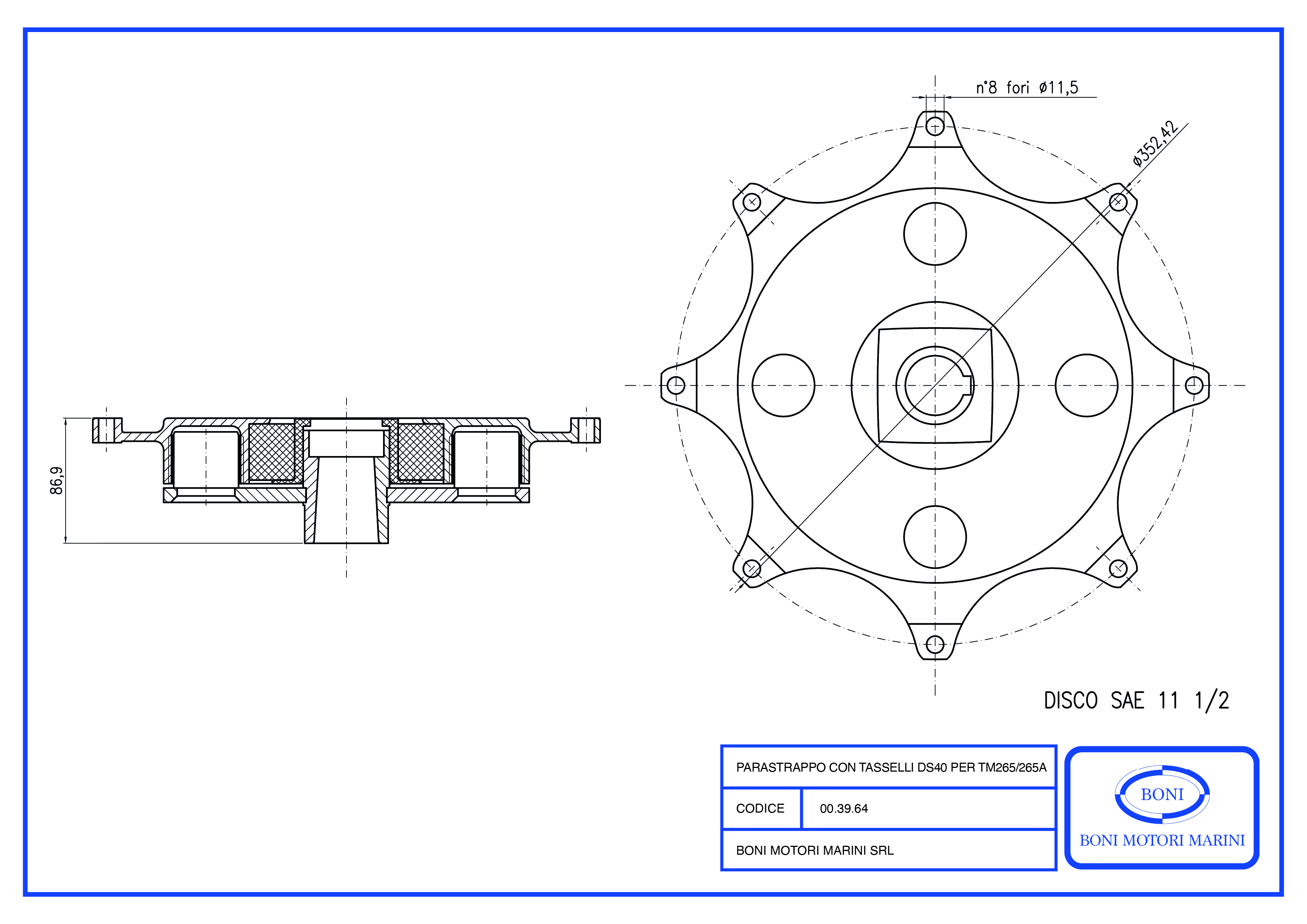 Parastrappo con Tasselli DS40 per TM265/TM265A