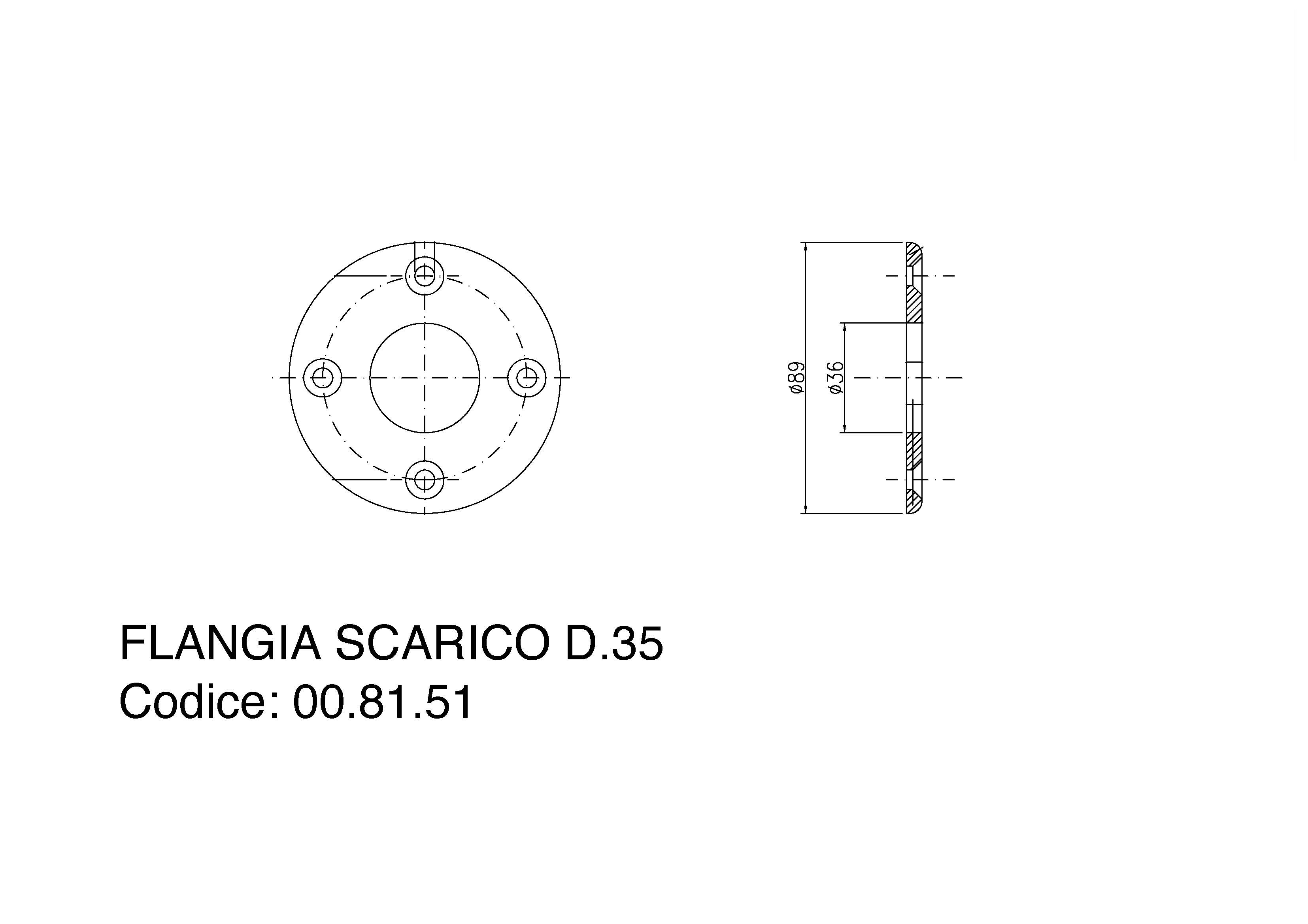 Flangia Scarico Inox