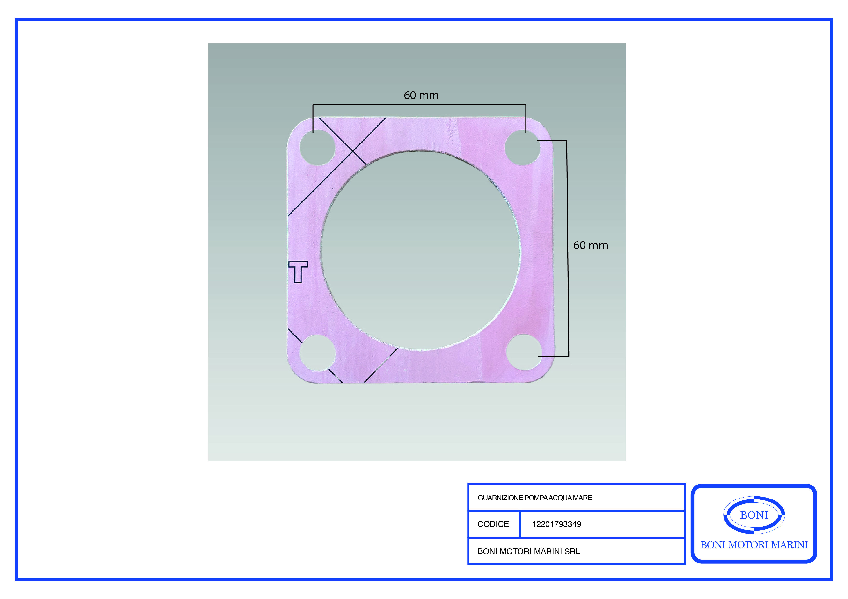 Guarnizione Pompa acqua mare 