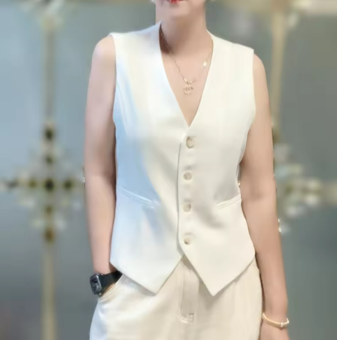 White Sleeveless Waistcoat