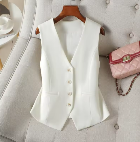 White Sleeveless Waistcoat