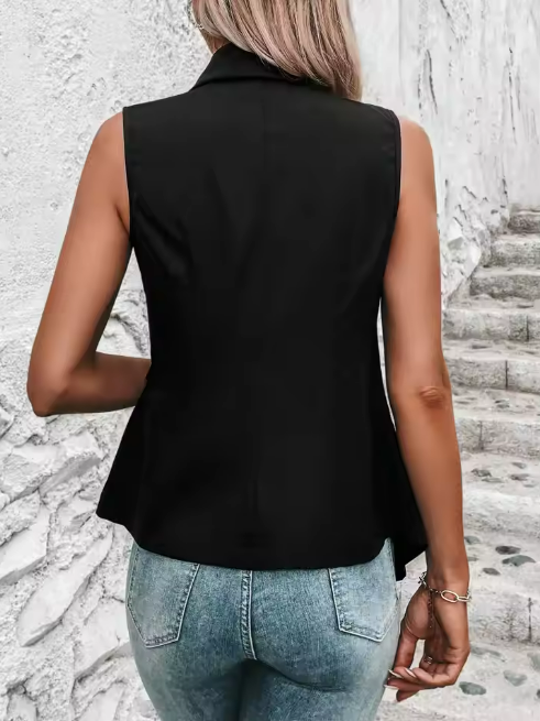 Sleeveless Black Blazer