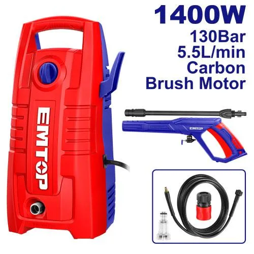 EMTOP High Pressure Washer 1400W/ 130 Bar