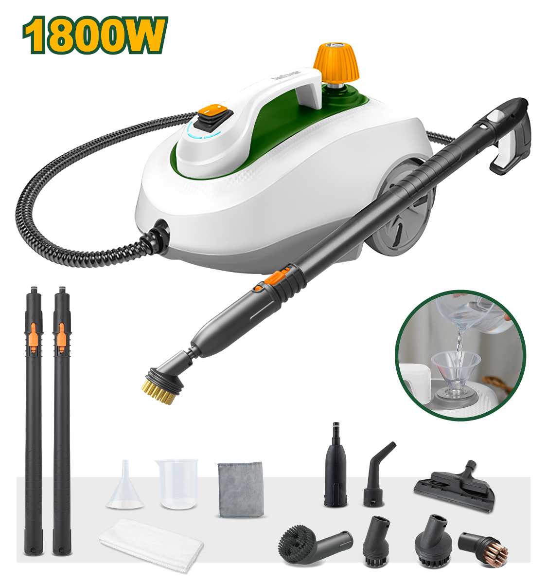 JADEVER 1800W Steam Cleaner Set