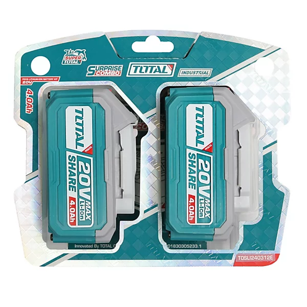 TOTAL 20V 4 AH Li-Ion Battery Pack (Set of 2)