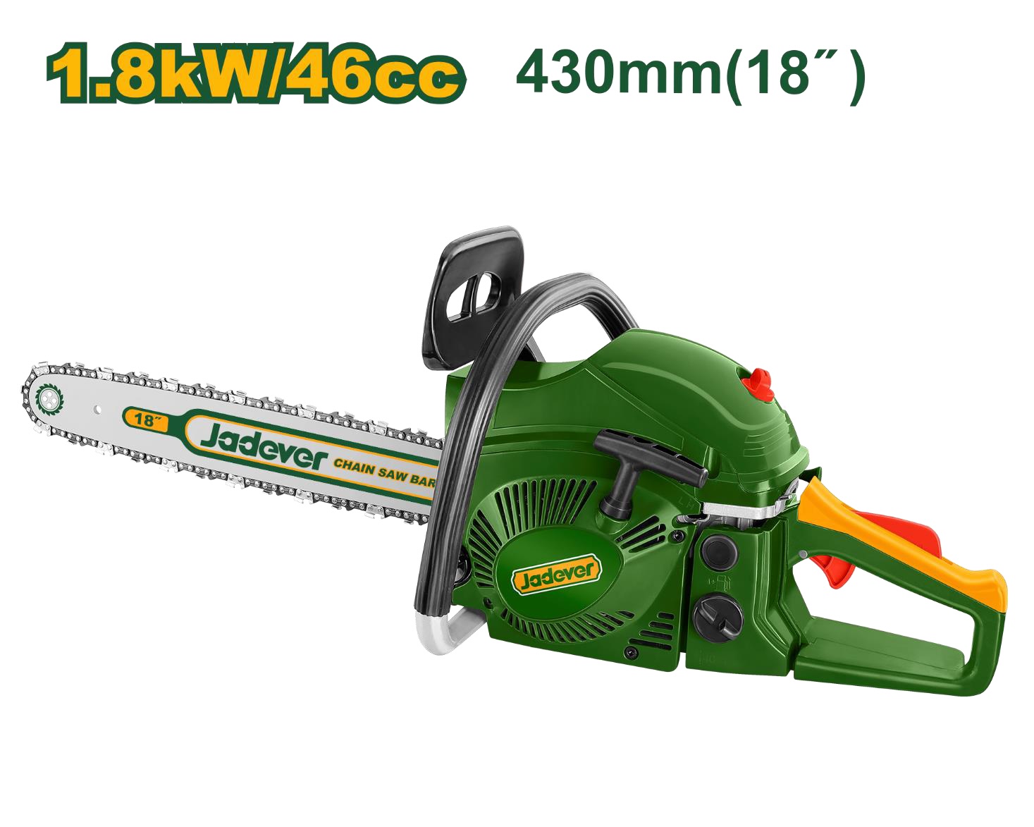 JADEVER - 18 inch - 1.8kW/46cc Gasoline Chainsaw
