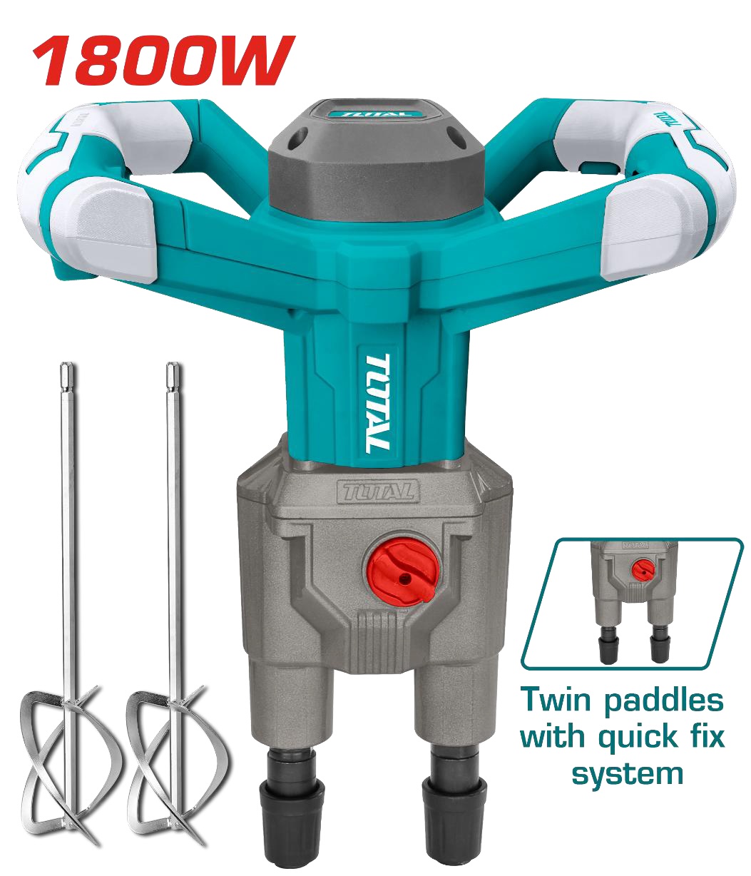 TOTAL - 1800W Electric Mixer Double Rod 