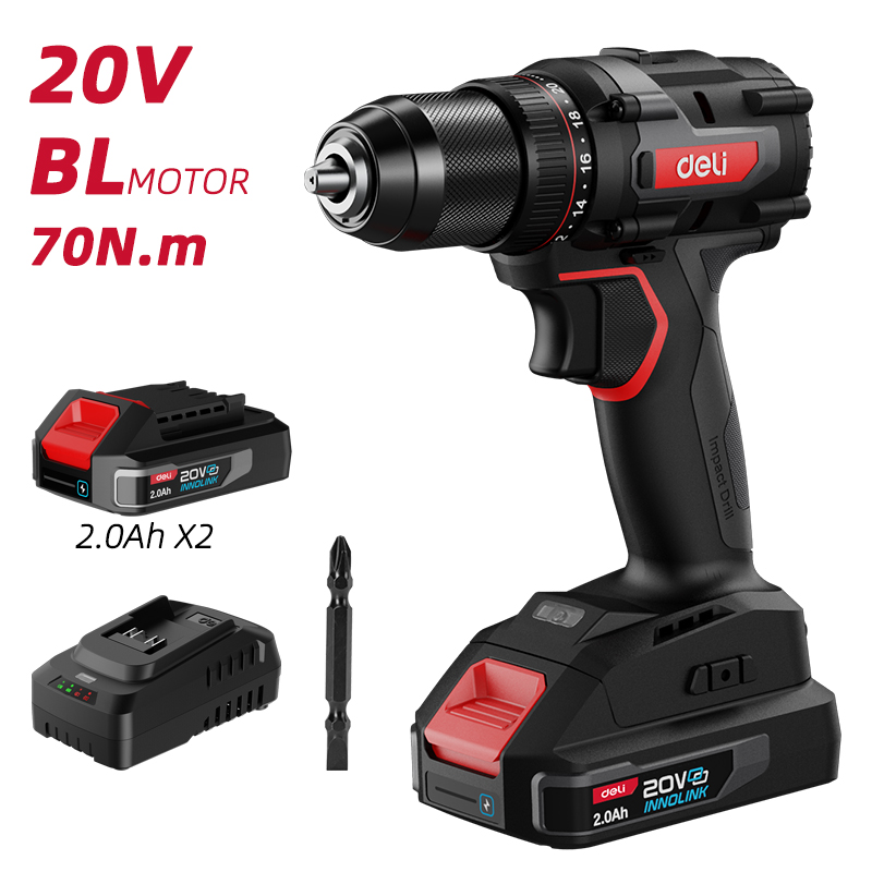 DELI - 20V Cordless Drill/ Driver 70Nm Set (Pro Series)
