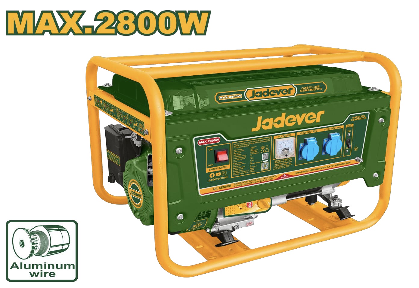 JADEVER - 2800w  Portable Gasoline  Generator