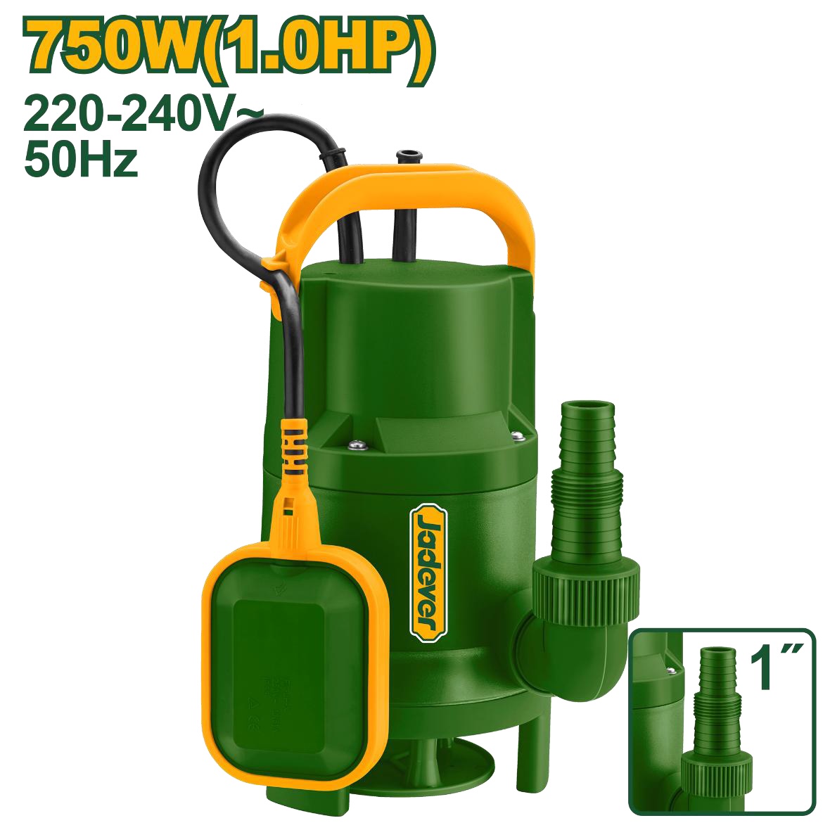 JADEVER  - 1HP / 750W Submersible Water Pump
