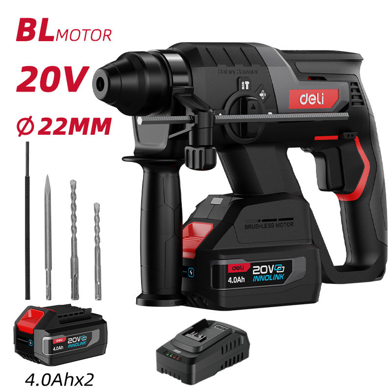 DELI - 20V Cordless Rotary Hammer Drill 22nm Set (Pro Series)