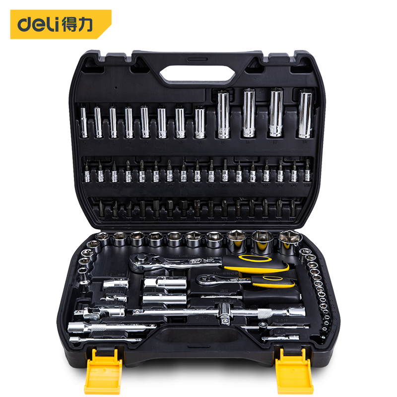 DELI - 86 Piece Professional Socket Tool Set (1/2" and 1/4") 