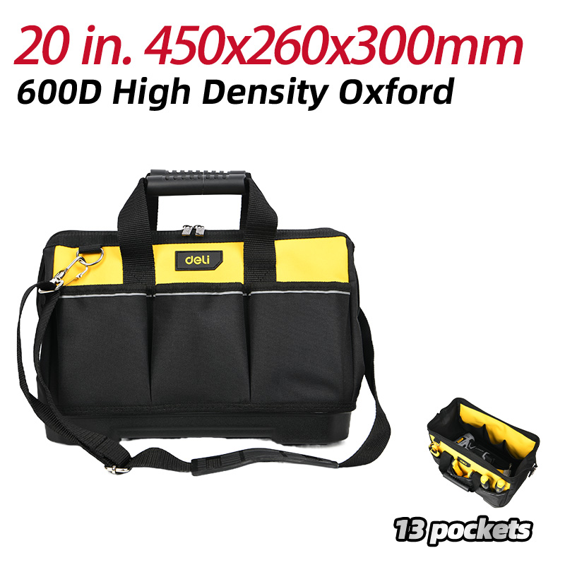 DELI - 20-inch Tool Bag with Strengthen Plastic Base