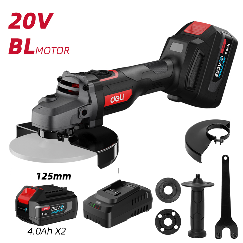 DELI - 20V Brushless Cordless Angle Grinder 125mm Set (Pro Series)