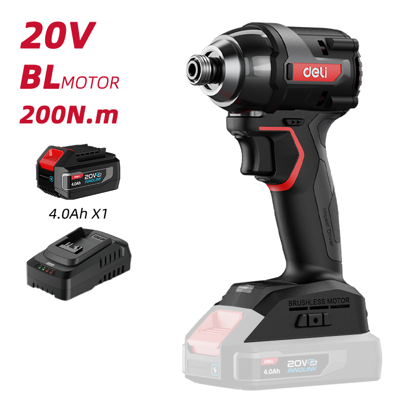 DELI - Cordless Brushless Impact Driver 20V Set (Pro Series)