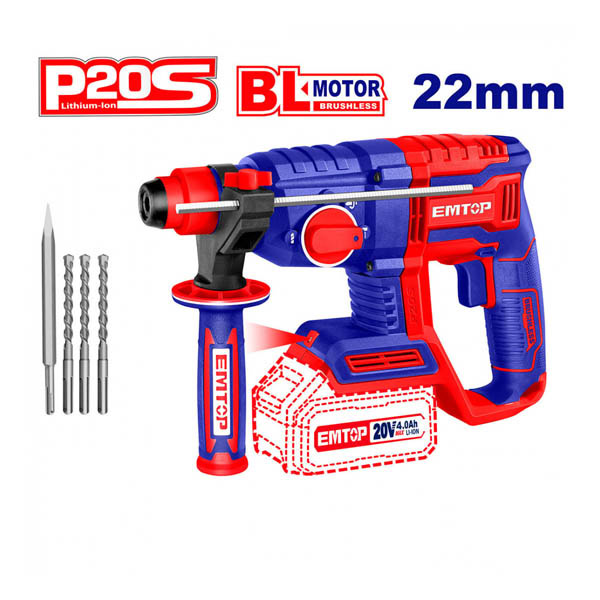 EMTOP - 20V Brushless  22mm Rotary Hammer Drill