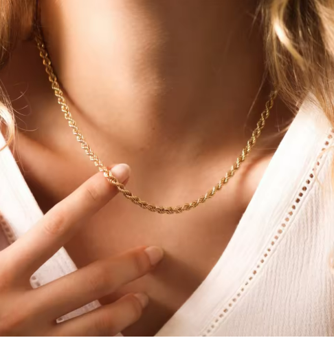 Gold Rope Chain Necklace