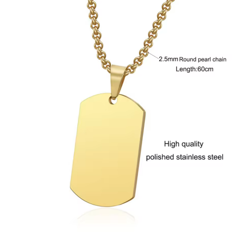 Metal Dog Tag Necklace Set