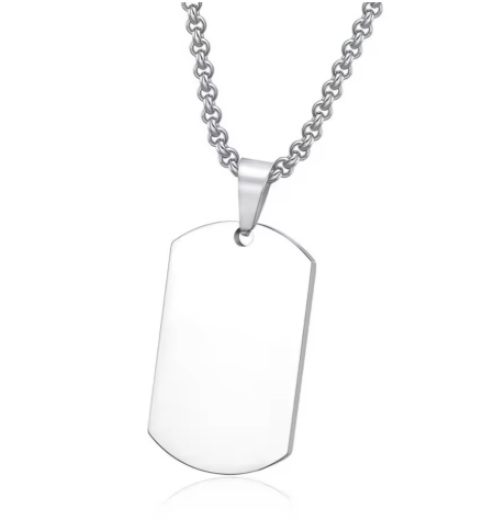 Metal Dog Tag Necklace Set