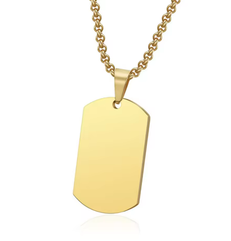 Metal Dog Tag Necklace Set