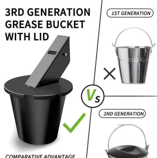 🔥LAST DAY SALE 49% OFF✨Grease Bucket with Lid & Silicone Liner