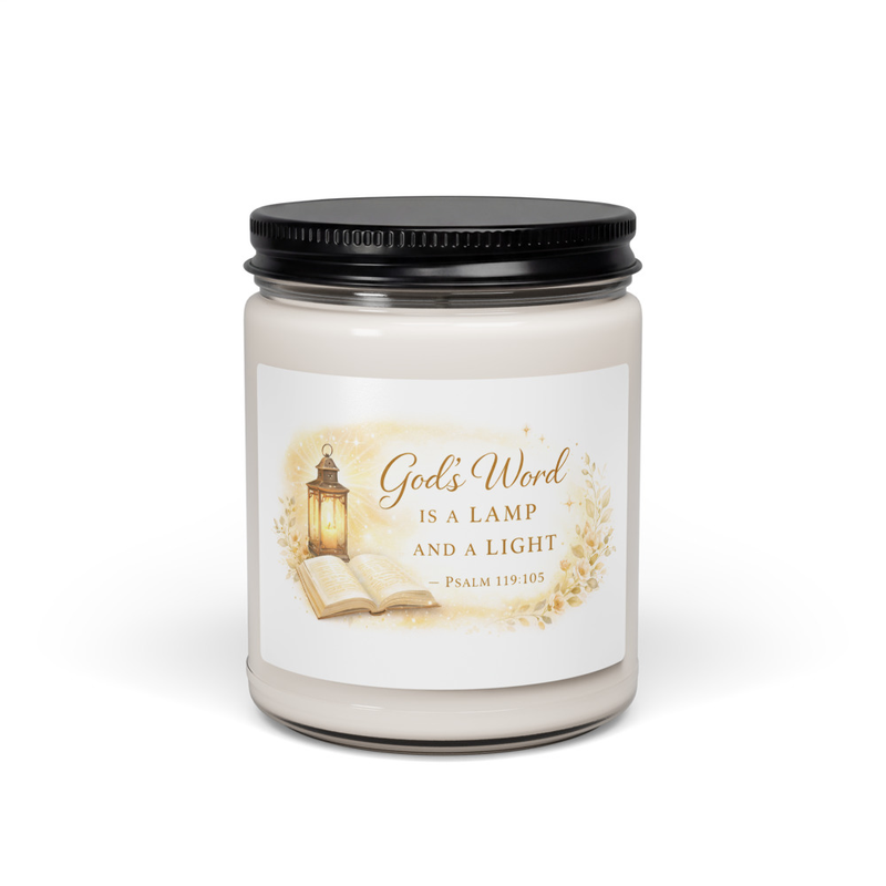 Scented Soy Candle - "God's Word Is a Lamp And a Light" - 9oz