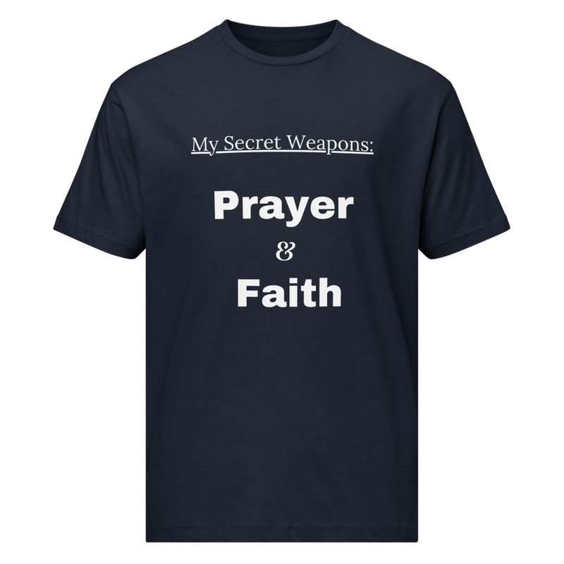 Unisex Fine Jersey Tee - "Prayer & Faith" - Black, Navy, Coyote Brown - S to 4XL