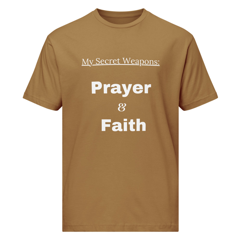 Unisex Fine Jersey Tee - "Prayer & Faith" - Black, Navy, Coyote Brown - S to 4XL