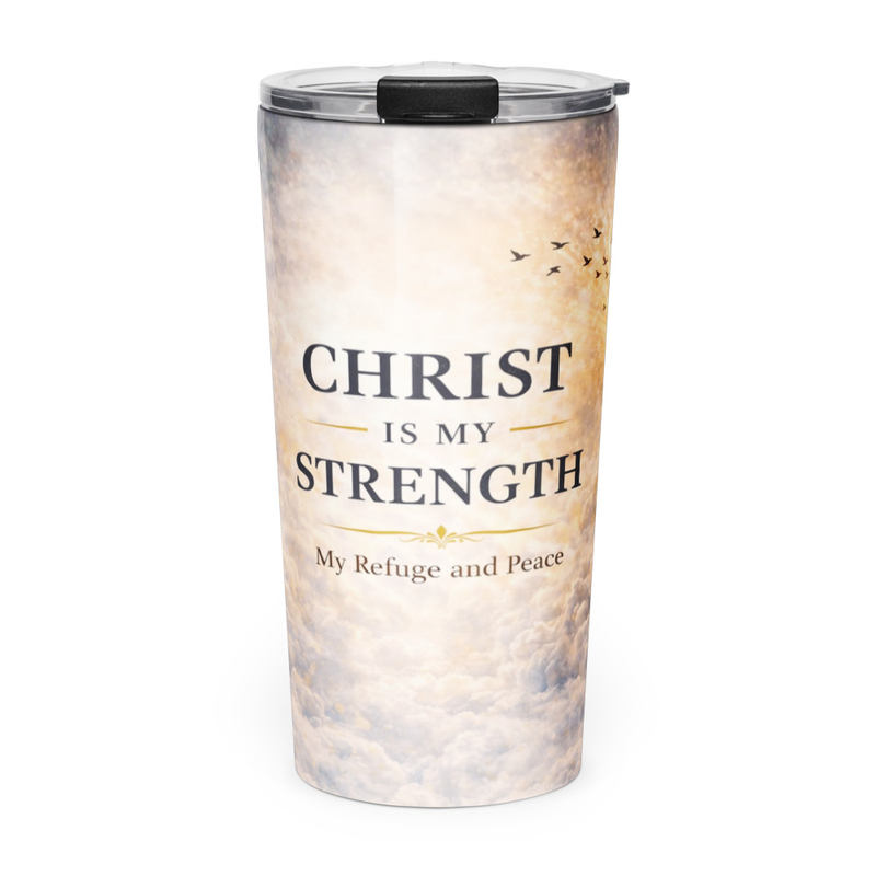 Tapered Stainless Steel Tumbler - "Christ Is My Strength" - 20oz