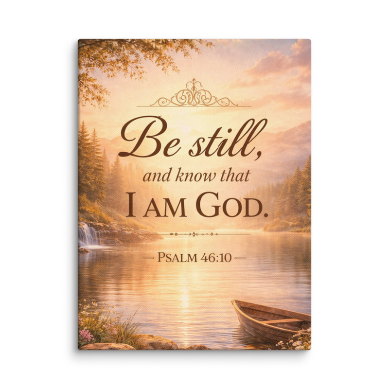 Canvas - "Be Still and Know That I Am God" - 12" x 16"