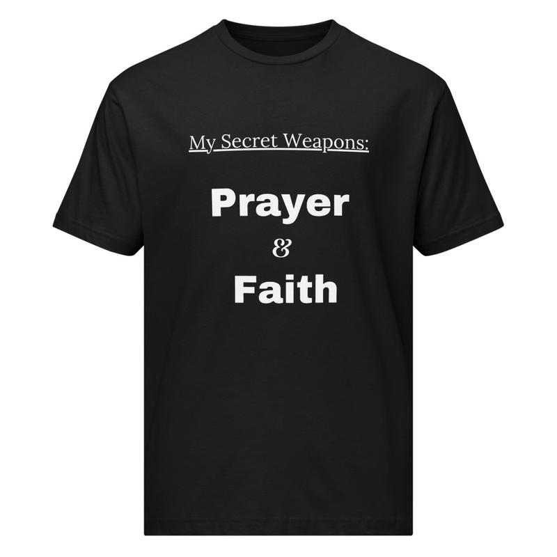 Unisex Fine Jersey Tee - "Prayer & Faith" - Black, Navy, Coyote Brown - S to 4XL
