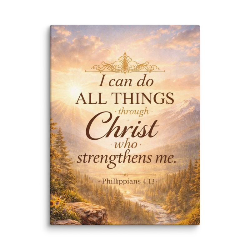 Canvas - "I Can Do All Things Through Christ Who Strengthens Me" - 12" x 16"