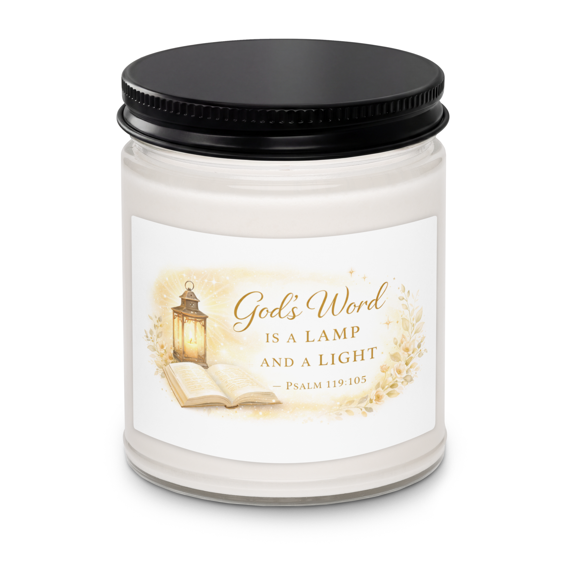 Scented Soy Candle - "God's Word Is a Lamp And a Light" - 9oz