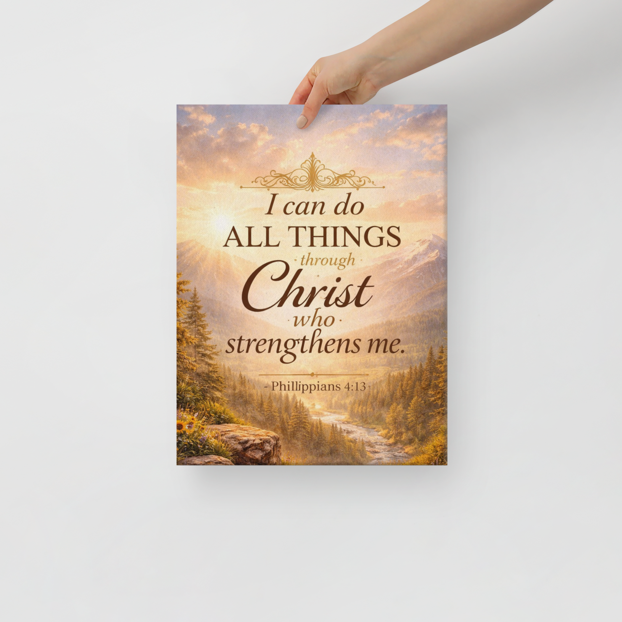 Canvas - "I Can Do All Things Through Christ Who Strengthens Me" - 12" x 16"