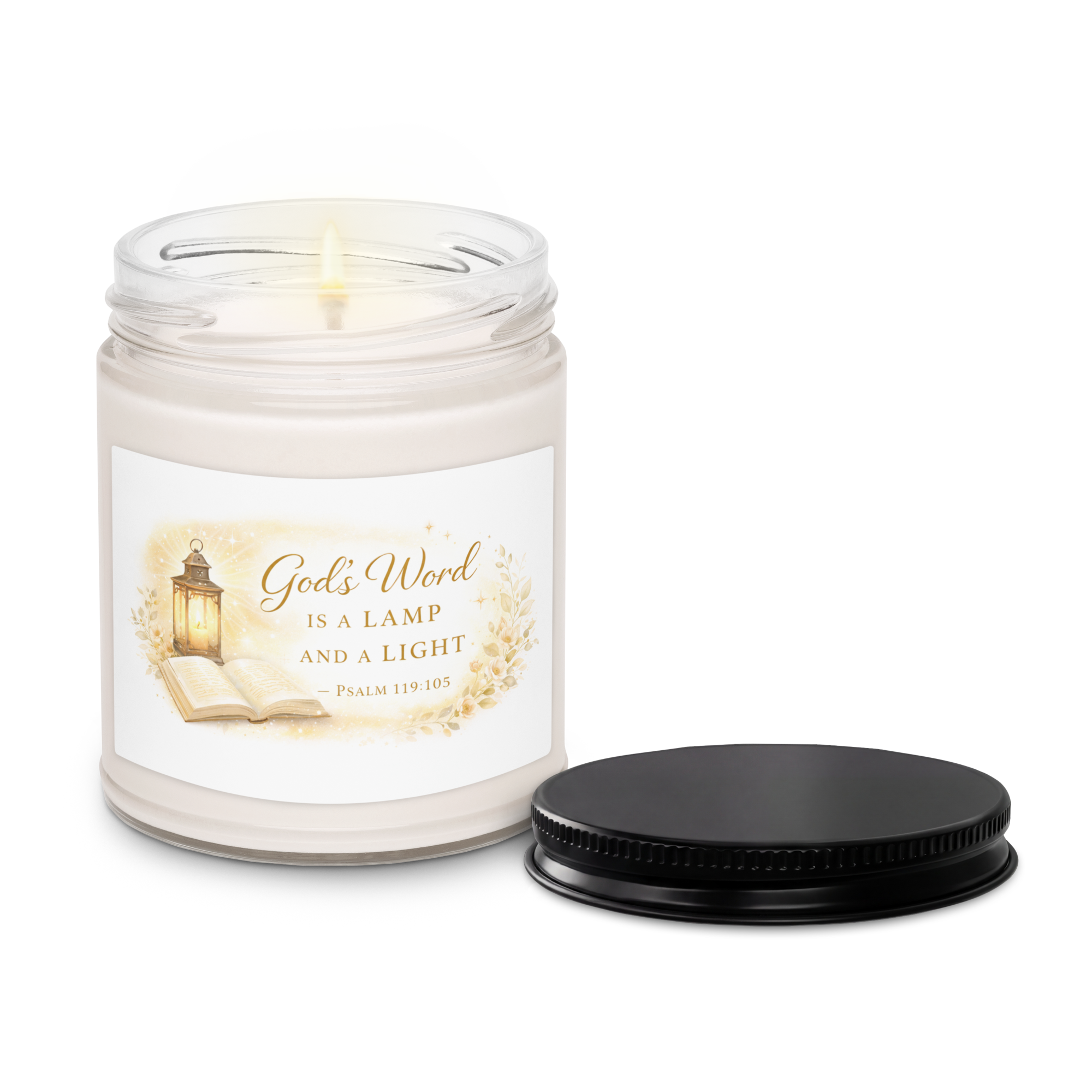 Scented Soy Candle - "God's Word Is a Lamp And a Light" - 9oz