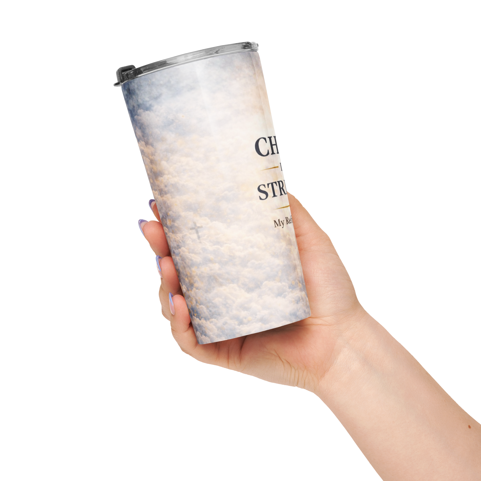 Tapered Stainless Steel Tumbler - "Christ Is My Strength" - 20oz