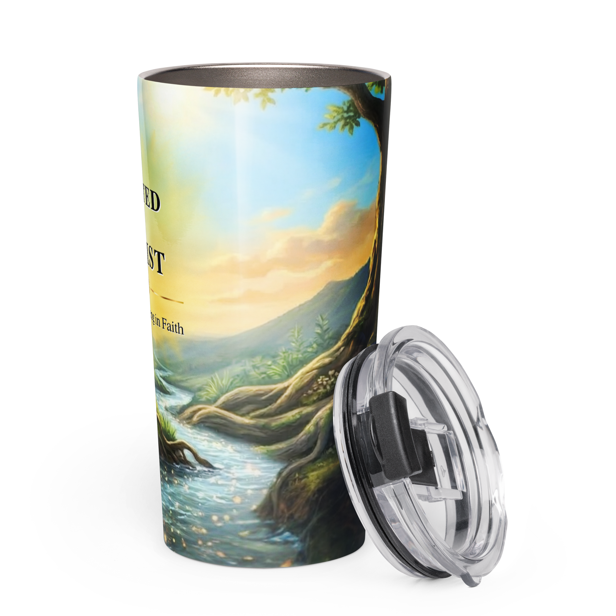 Tapered Stainless Steel Tumbler - "Rooted In Christ" - 20oz