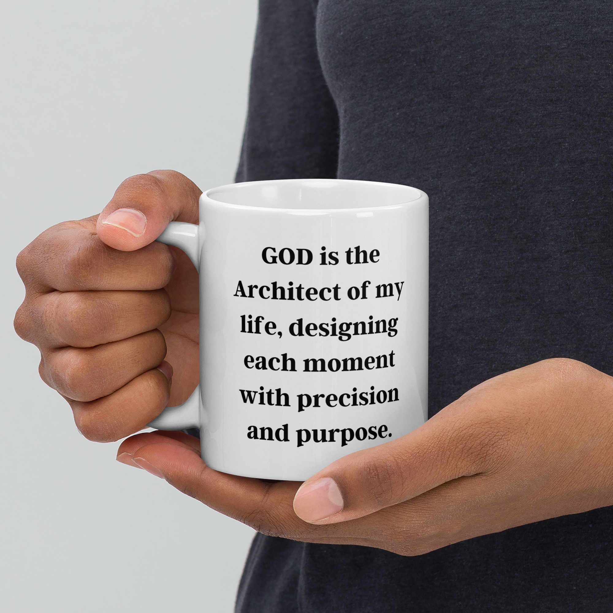 White Glossy Mug - "GOD is the Architect of my life..." - 11oz, 15oz