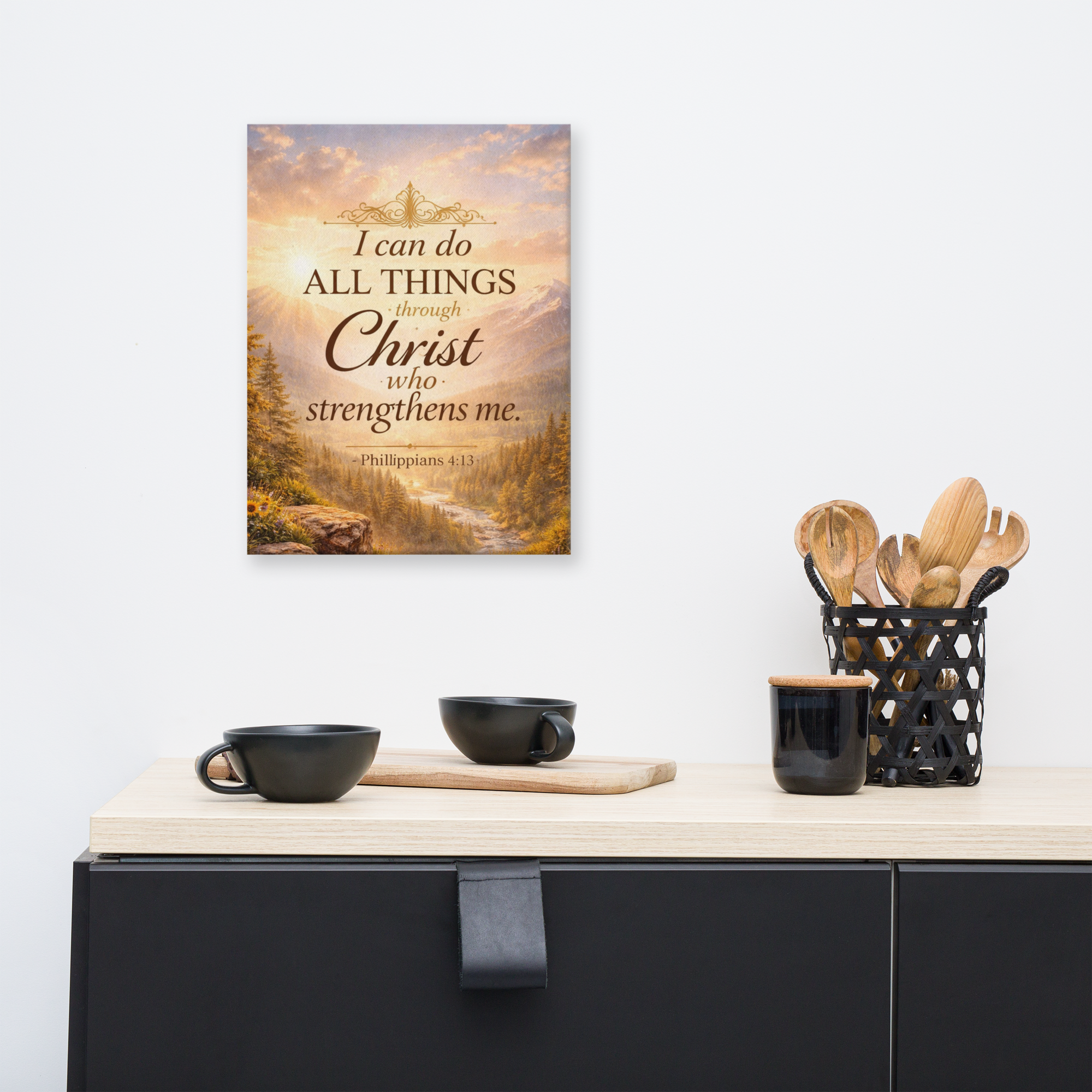 Canvas - "I Can Do All Things Through Christ Who Strengthens Me" - 12" x 16"