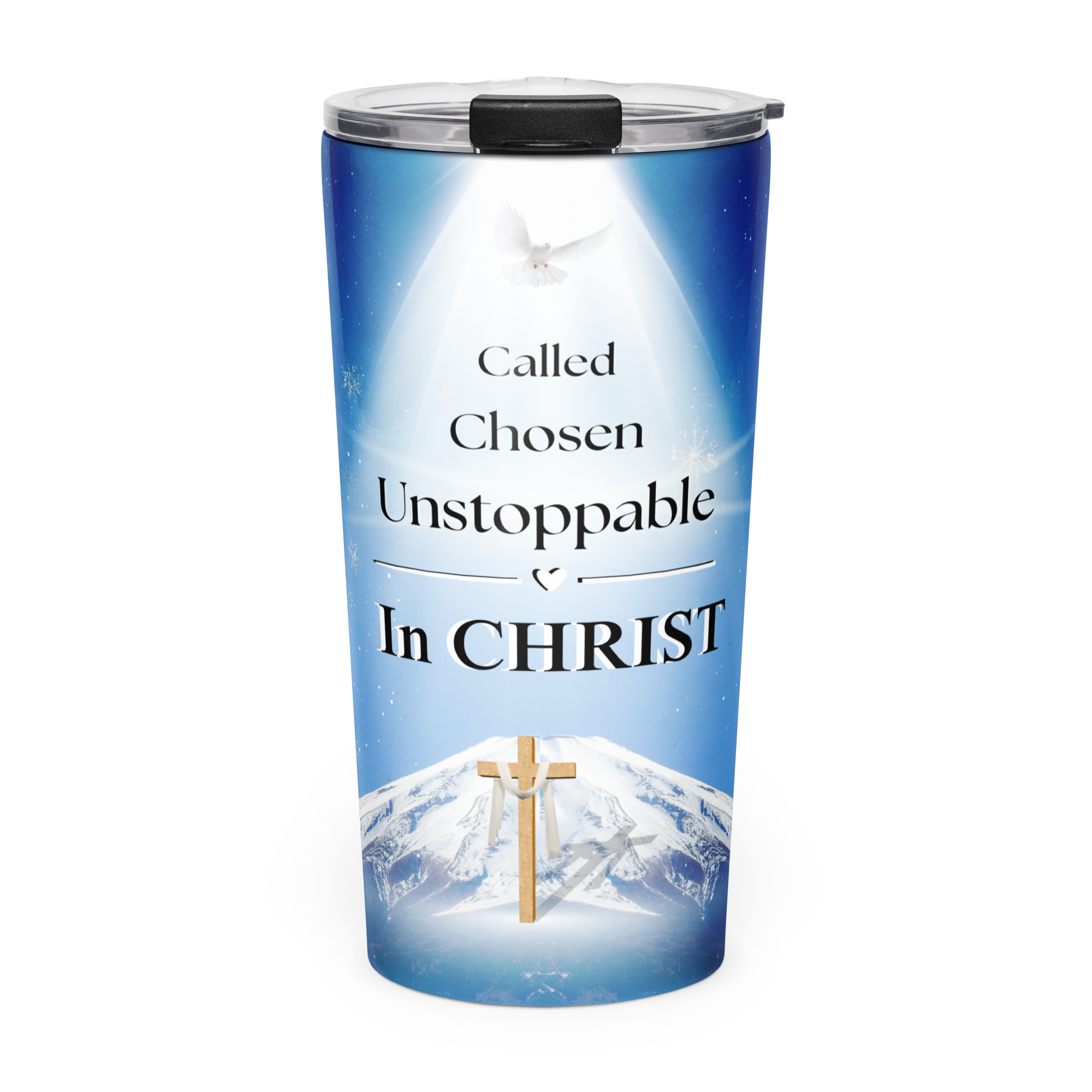 Tapered Stainless Steel Tumbler - "Called Chosen Unstoppable, In Christ" - 20oz