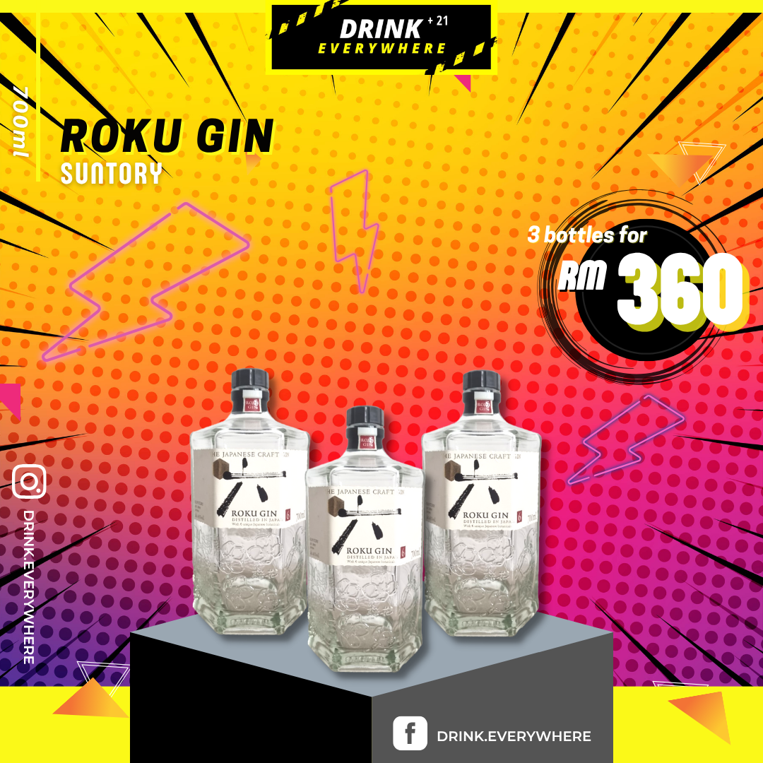 3 x Suntory Roku Gin [700ML]