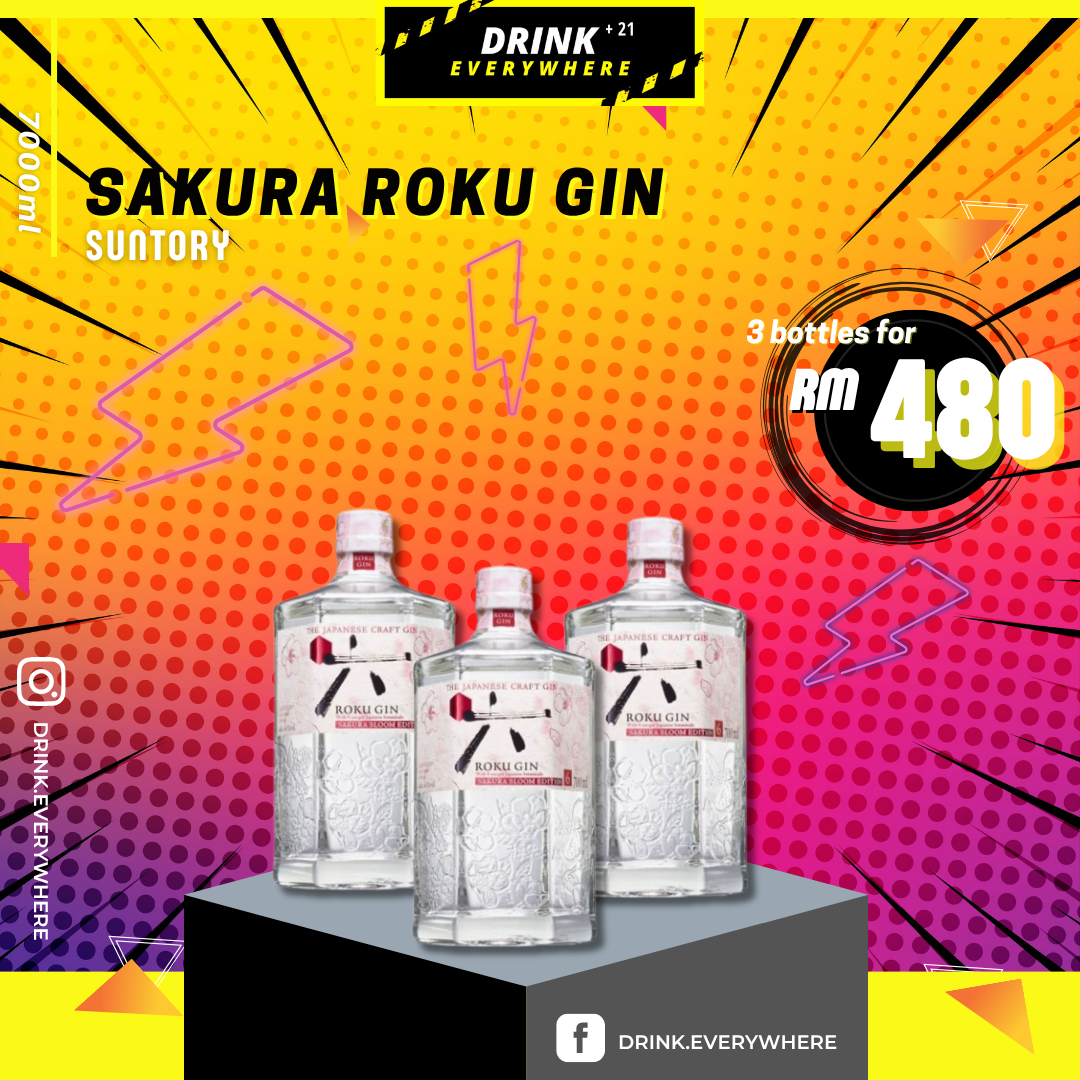  3 x Suntory Roku Gin Sakura Bloom [700ML]