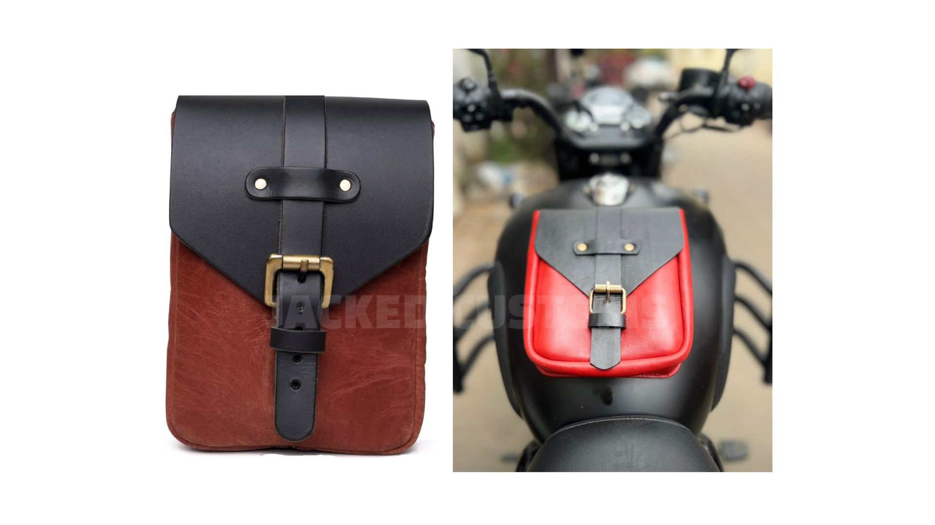 Premium Leather Magnetic Tank Bag | Universal Motorcycle Tank Bag 
