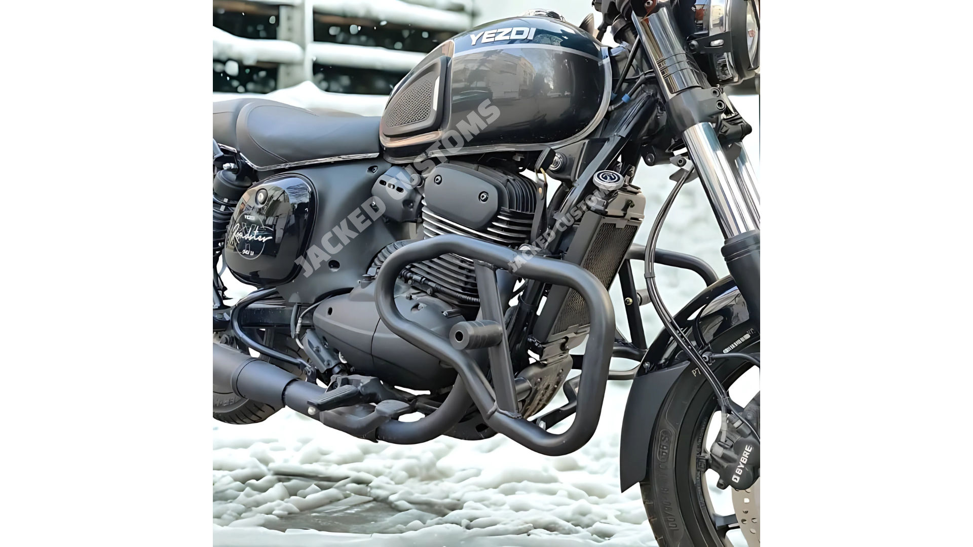 Heavy Cross Crash Guard with Sliders for Jawa 42 Bobber, Jawa 42 FJ & Yezdi Roadster