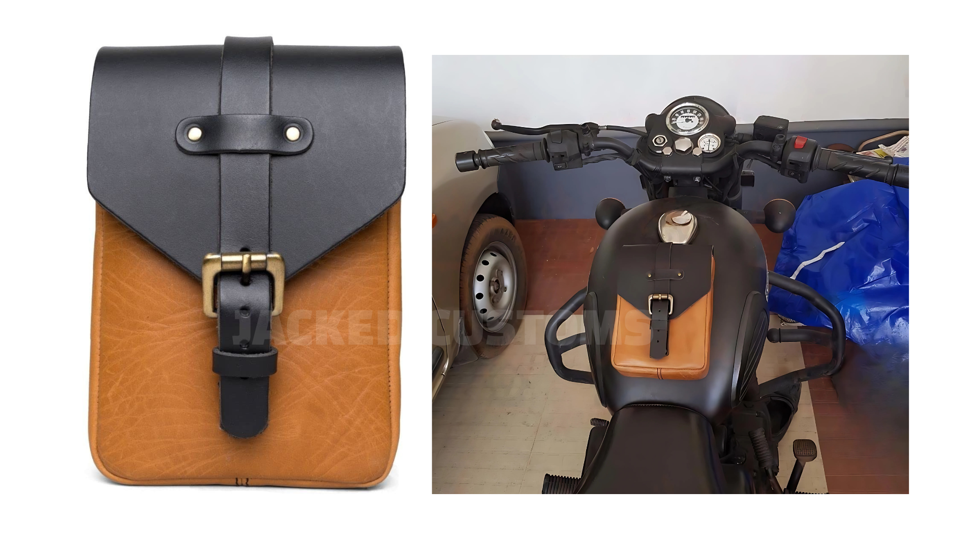 Premium Leather Magnetic Tank Bag | Universal Motorcycle Tank Bag 